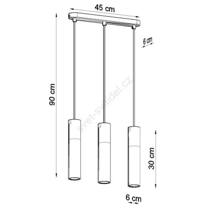 Pendel BORGIO 3xGU10/40W/230V beton/metal yes