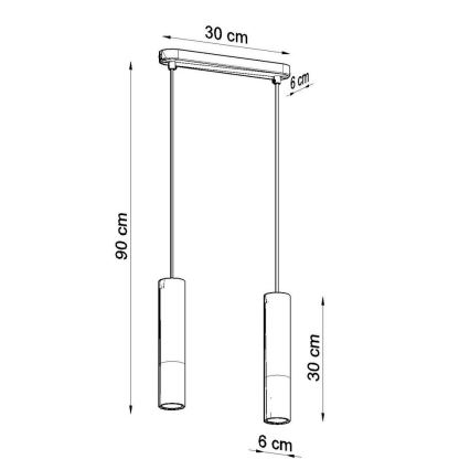 Pendel BORGIO 2xGU10/40W/230V beton/metal sort