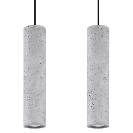 Pendel LUVO 2xGU10/40W/230V betongrå/sort