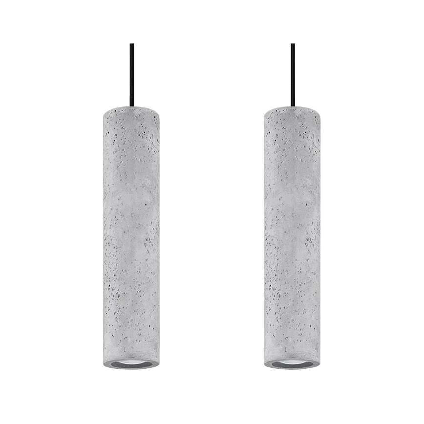 Pendel LUVO 2xGU10/40W/230V betongrå/sort