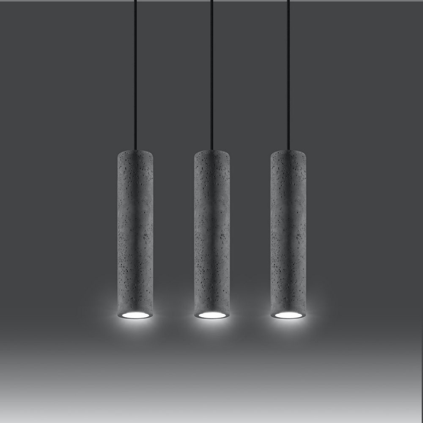 Pendel LUVO 3xGU10/40W/230V betongrå/sort