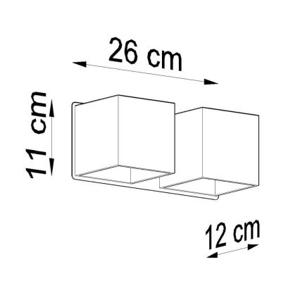 Vægspot QUAD 2xG9/40W/230V sort