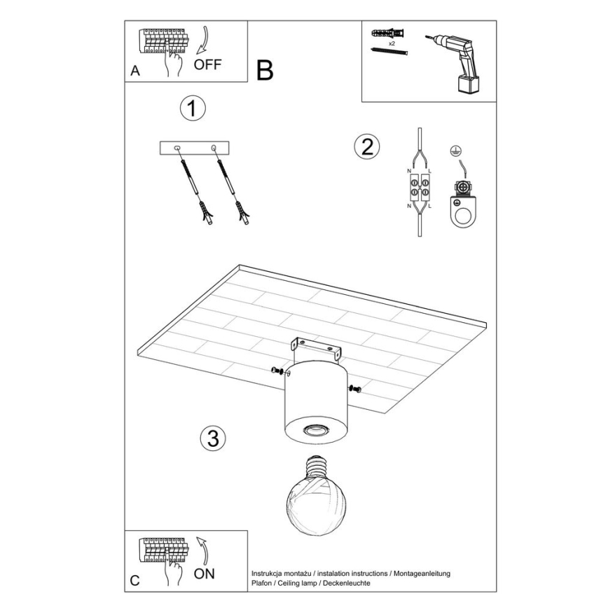 Loftlampe SALGADO 1xE27/60W/230V bøg