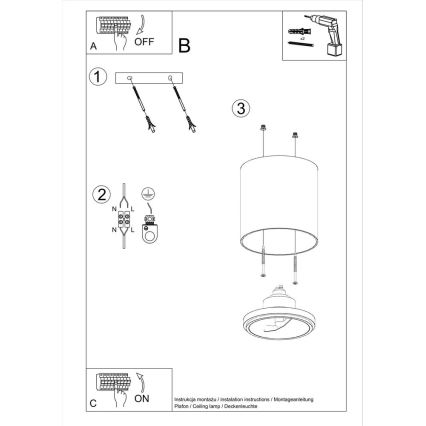 Spotlampe TIUBE 1xGU10-AR111/10W/230V