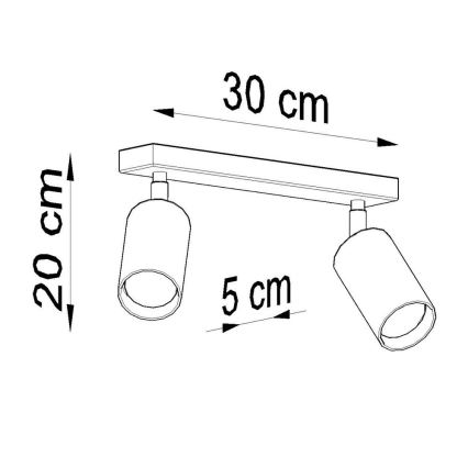 Spotlampe BERGE 2xGU10/40W/230V bøg