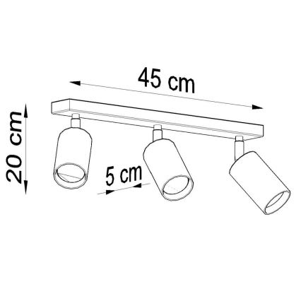 Spotlampe BERGE 3xGU10/40W/230V bøg