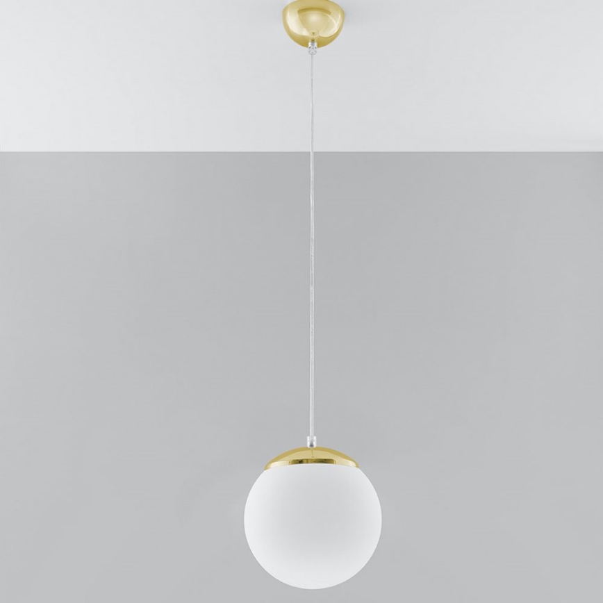 Pendellampe på ledning TOYA 1xE27/60W/230V Ø 20 cm hvid/guld