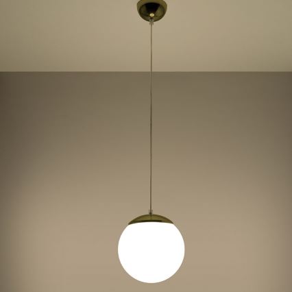 Pendellampe på ledning TOYA 1xE27/60W/230V Ø 20 cm hvid/guld