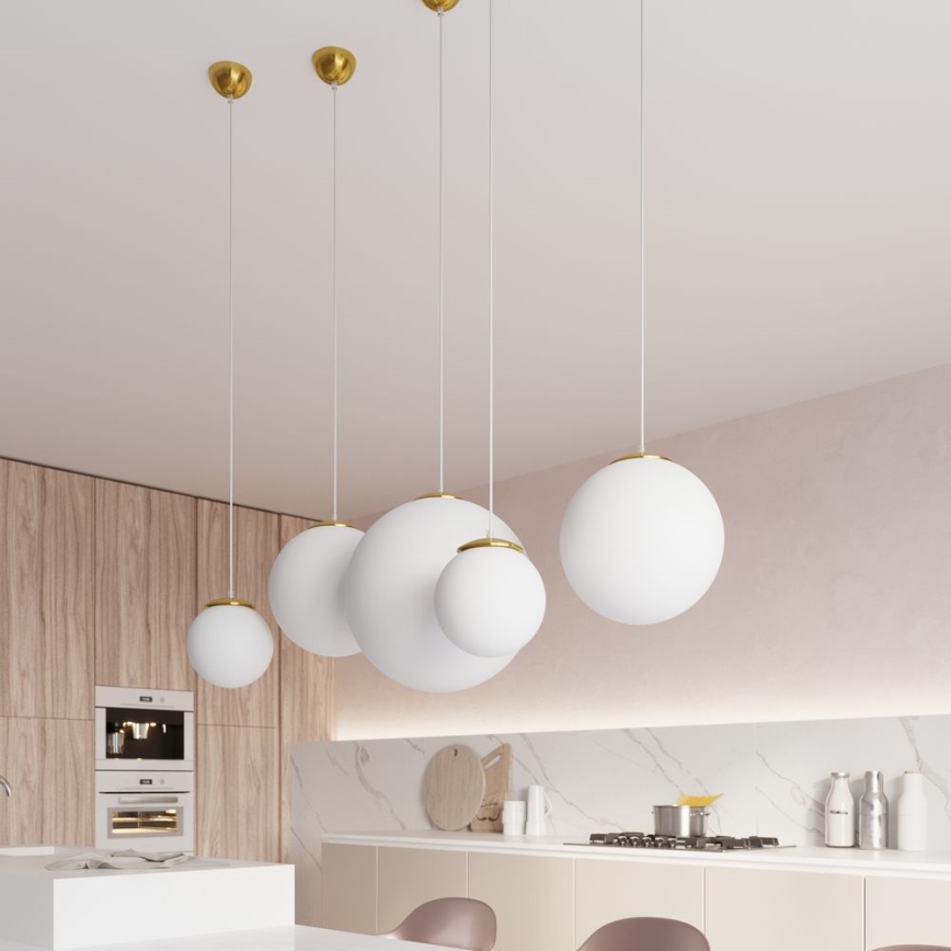 Pendel på kabel TOYA 1xE27/60W/230V Ø 40 cm hvid/guld