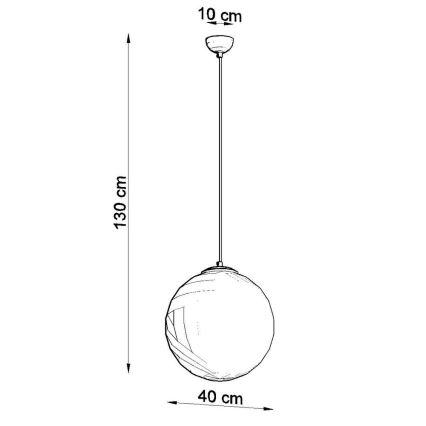 Pendel på kabel TOYA 1xE27/60W/230V Ø 40 cm hvid/guld