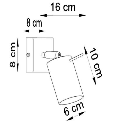 Vægspot RING 1xGU10/10W/230V