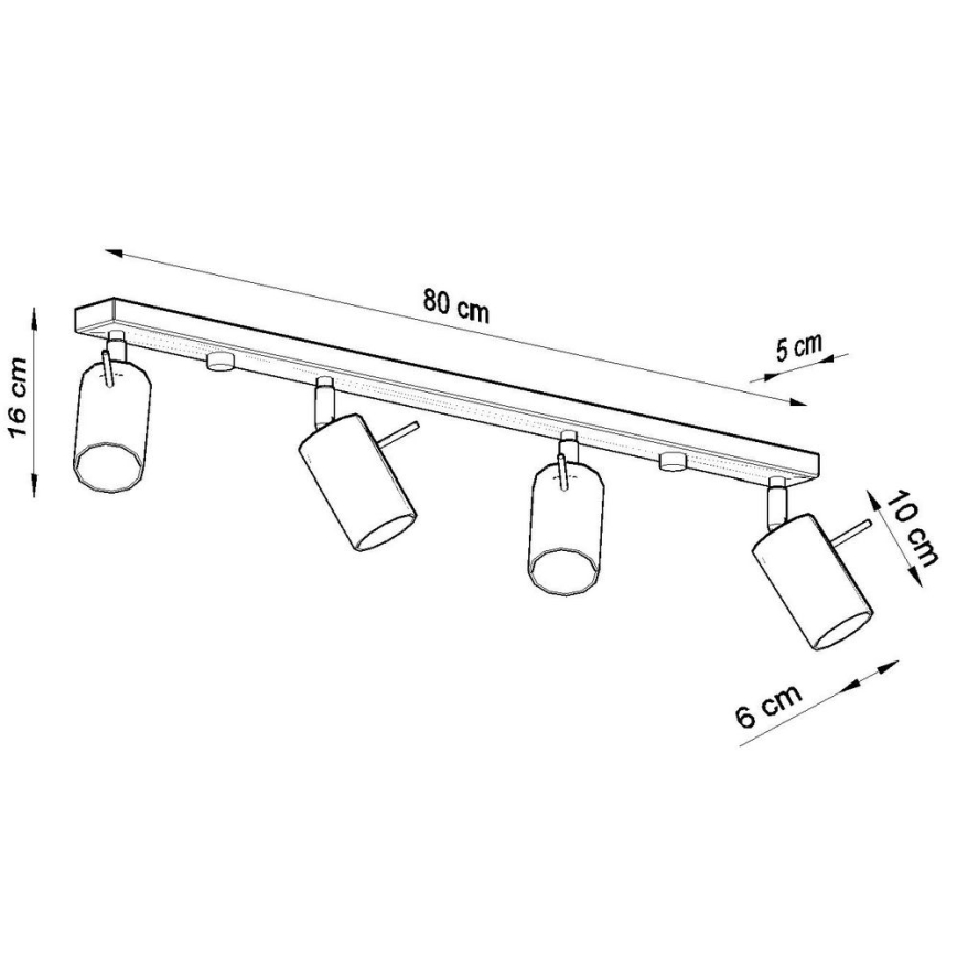 Spotlampe RING 4xGU10/10W/230V