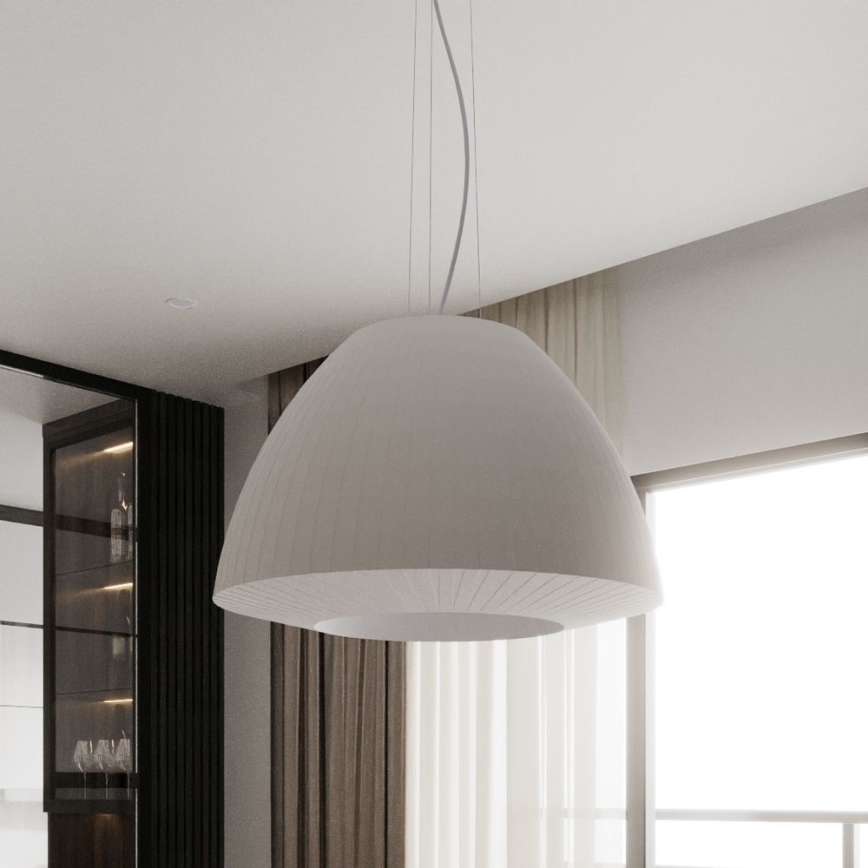 Pendel BELLA 3xE27/60W/230V diam. 60 cm hvid