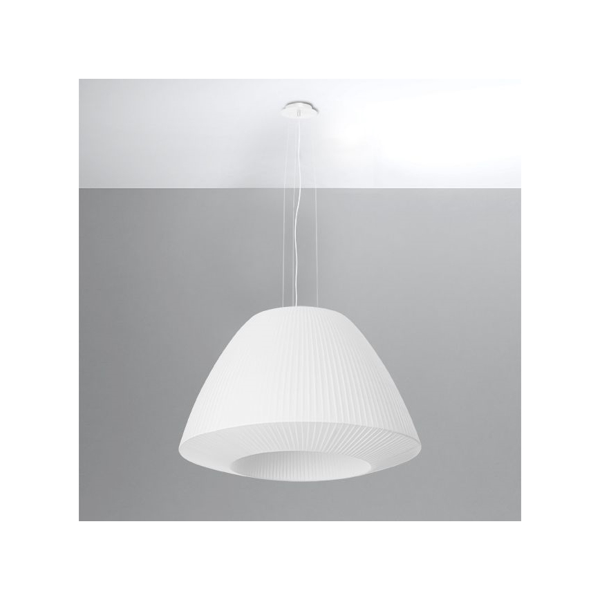 Pendel BELLA 3xE27/60W/230V diam. 60 cm hvid