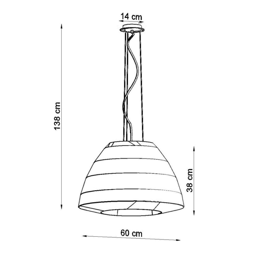 Pendel BELLA 3xE27/60W/230V diam. 60 cm hvid