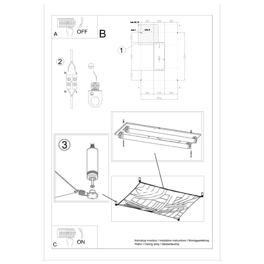 LED loftlampe LUNA 2xG13/8,5W/230V 8x10,5 cm hvid