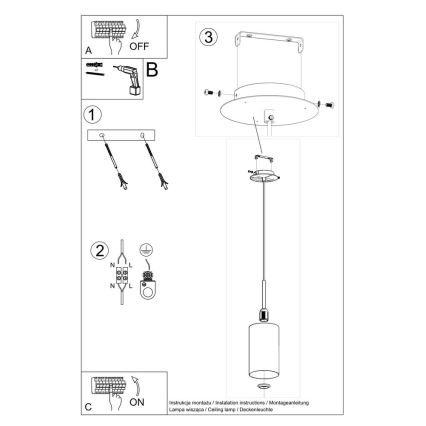 Pendel OTTO 1xE27/60W/230V diam. 15 cm hvid