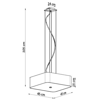 Pendel LOKKO 5xE27/60W/230V 45 cm sort