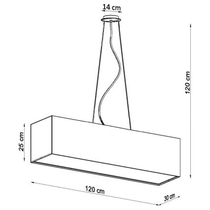 Pendel SANTA 5xE27/60W/230V 120 cm hvid