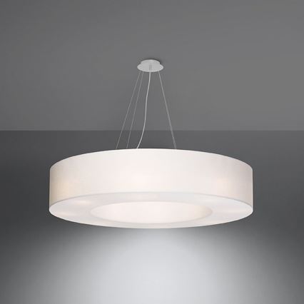 Pendel SATURNO 8xE27/60W/230V diam. 90 cm hvid