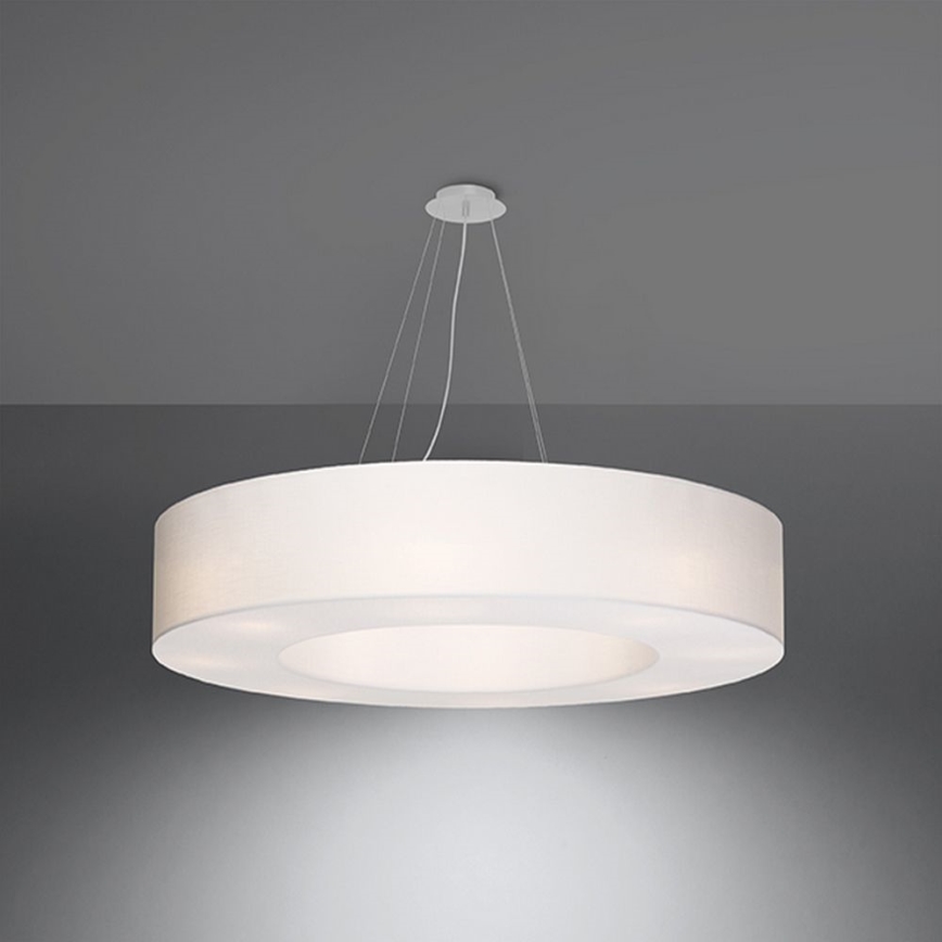 Pendel SATURNO 8xE27/60W/230V diam. 90 cm hvid