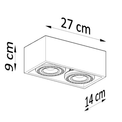 Loftlampe QUATRO AR111 2xGU10/40W/230V beton