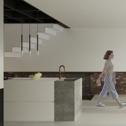 Pendel MOSAIC 1xG9/12W/230V sort/skinnende krom