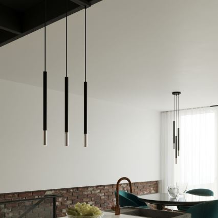 Pendel MOSAIC 1xG9/12W/230V sort/skinnende krom