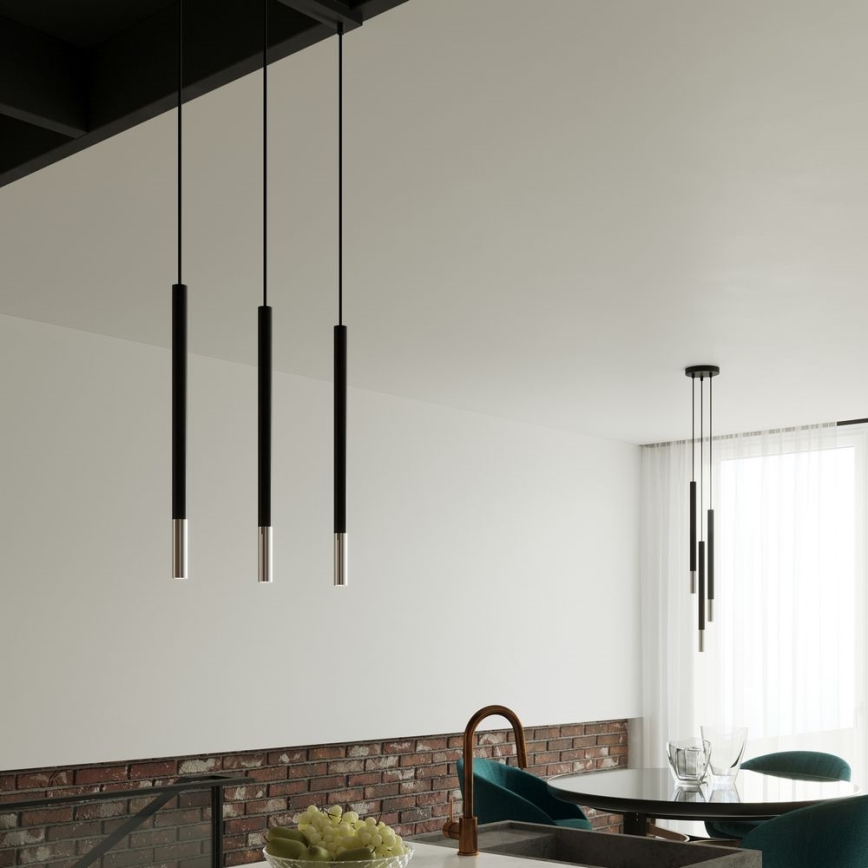 Pendel MOSAIC 1xG9/12W/230V sort/skinnende krom