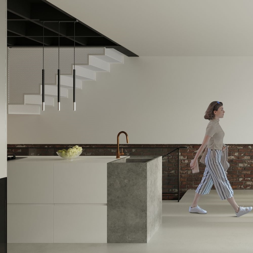 Pendel MOSAIC 3xG9/12W/230V sort/skinnende krom