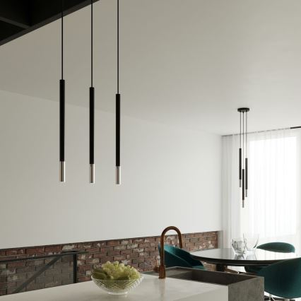 Pendel MOSAIC 3xG9/12W/230V sort/skinnende krom