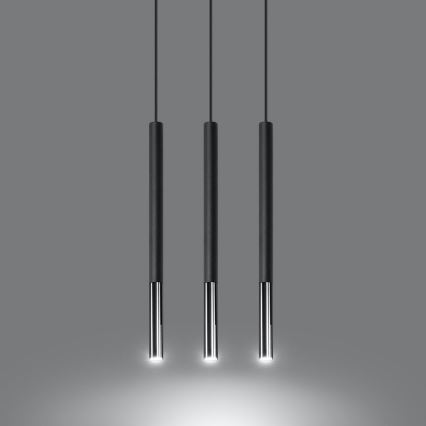 Pendel MOSAIC 3xG9/12W/230V sort/skinnende krom