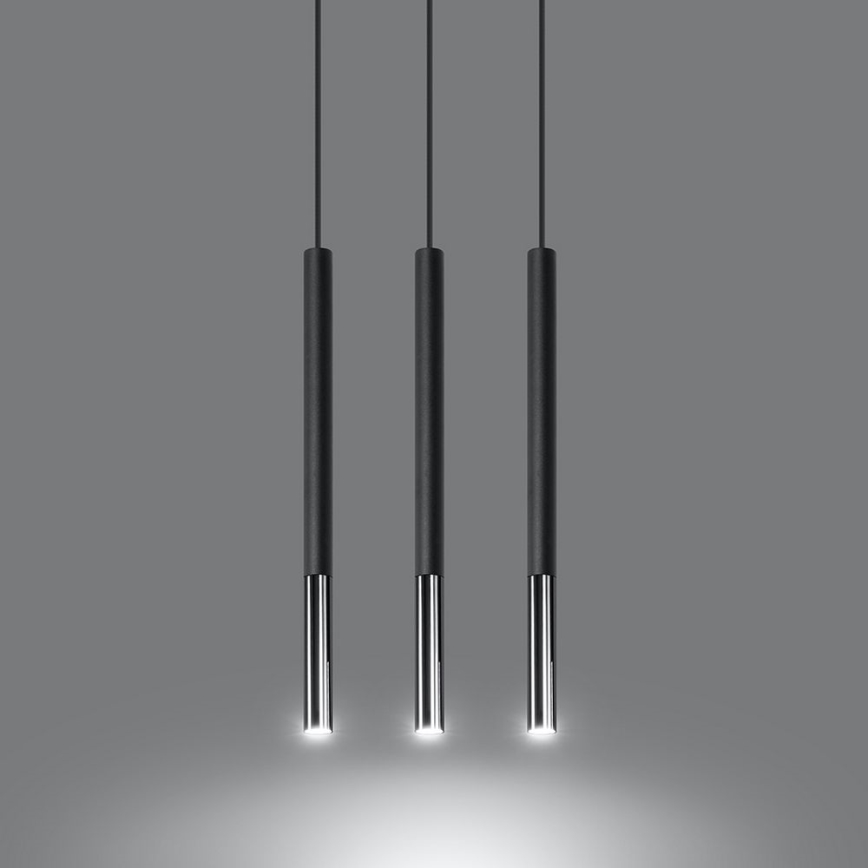 Pendel MOSAIC 3xG9/12W/230V sort/skinnende krom