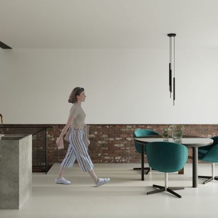 Pendel MOSAIC 3xG9/12W/230V sort/skinnende krom