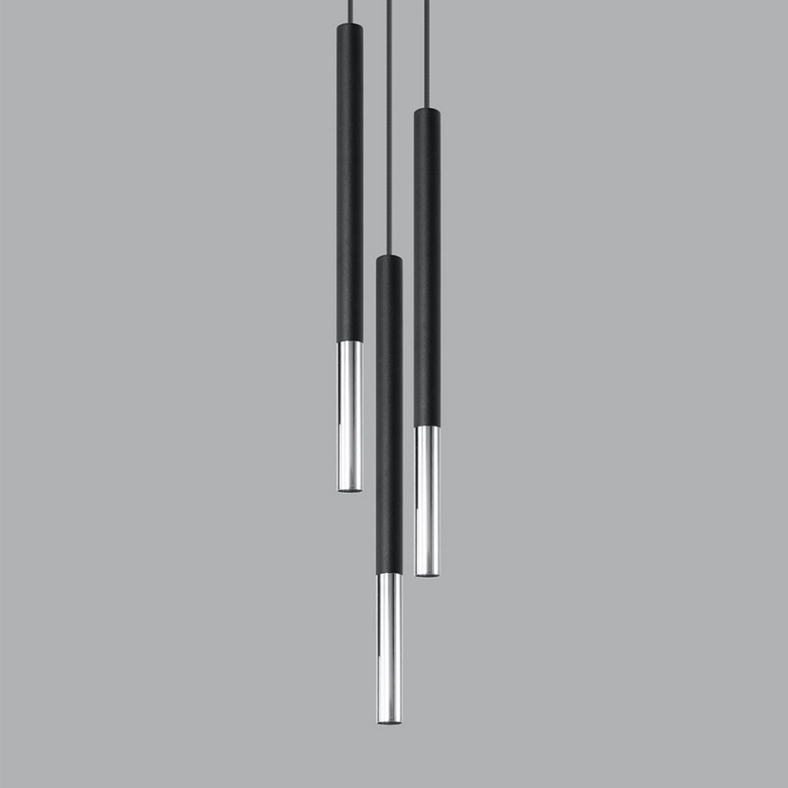 Pendel MOSAIC 3xG9/12W/230V sort/skinnende krom