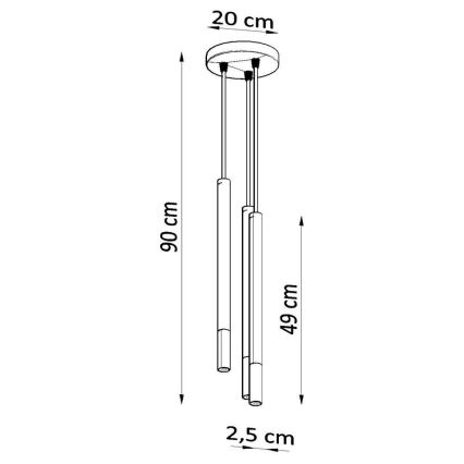 Pendel MOSAIC 3xG9/12W/230V sort/skinnende krom