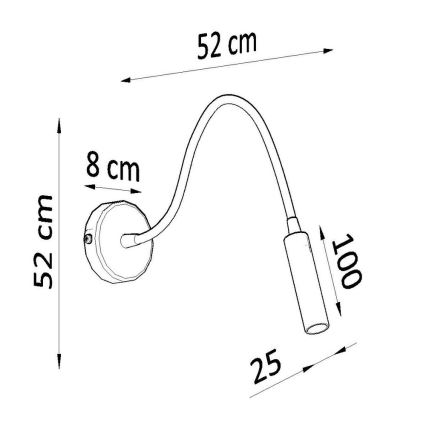 Fleksibel lille lampe AXIL 1xG9/12W/230V sort
