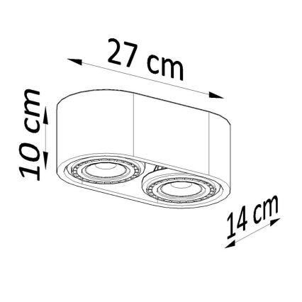 Loftlampe BASIC AR111 2xGU10/40W/230V bøg