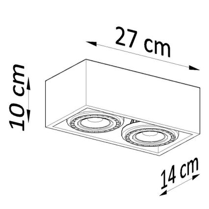 Loftlampe QUATRO AR111 2xGU10/40W/230V bøg