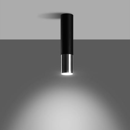 Spotlampe LOOPEZ 1xGU10/10W/230V sort/skinnende krom