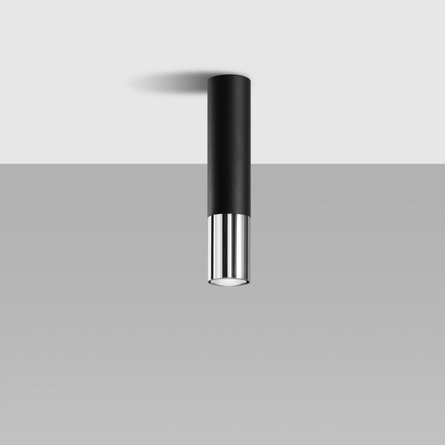Spotlampe LOOPEZ 1xGU10/10W/230V sort/skinnende krom