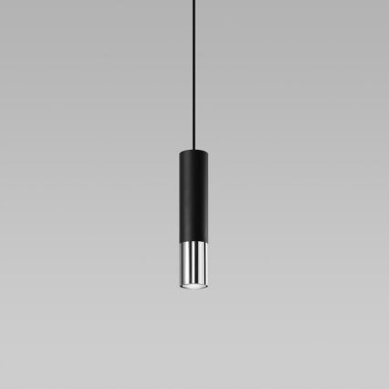 Pendel LOOPEZ 1xGU10/10W/230V sort/skinnende krom