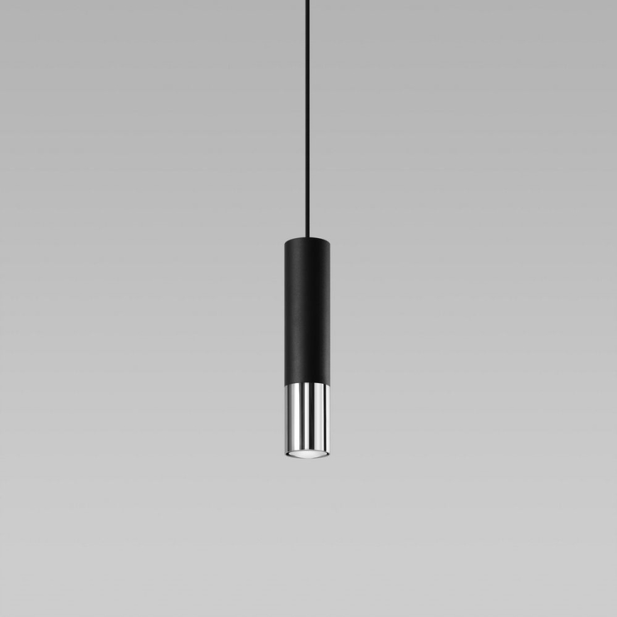 Pendel LOOPEZ 1xGU10/10W/230V sort/skinnende krom
