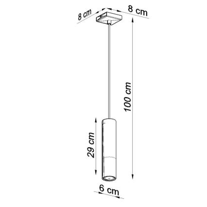 Pendel LOOPEZ 1xGU10/10W/230V sort/skinnende krom