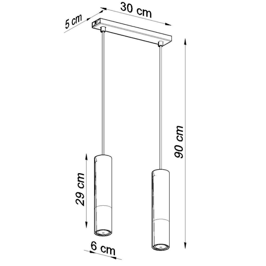 Pendel LOOPEZ 2xGU10/10W/230V sort/skinnende krom