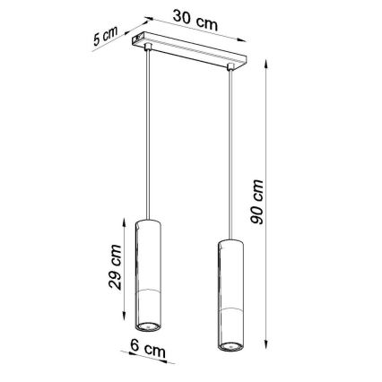 Pendel LOOPEZ 2xGU10/10W/230V sort/kobber