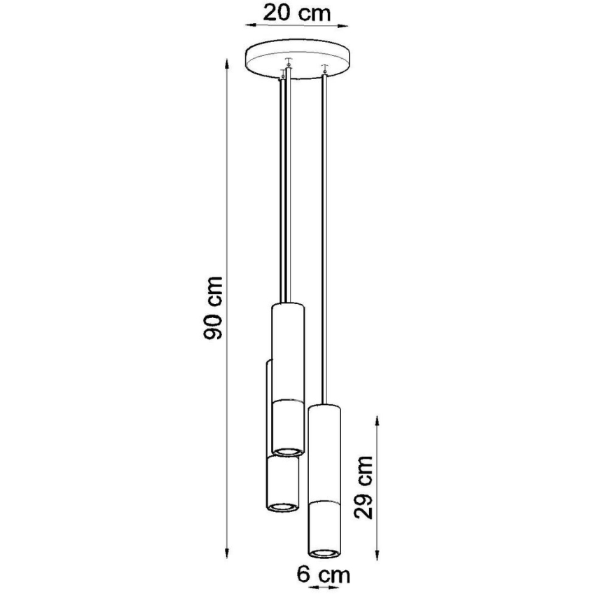 Pendel LOOPEZ 3xGU10/10W/230V rund sort/kobber
