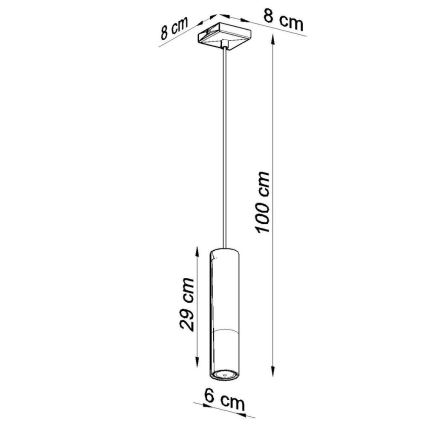 Pendel LOOPEZ 1xGU10/40W/230V sort/gylden