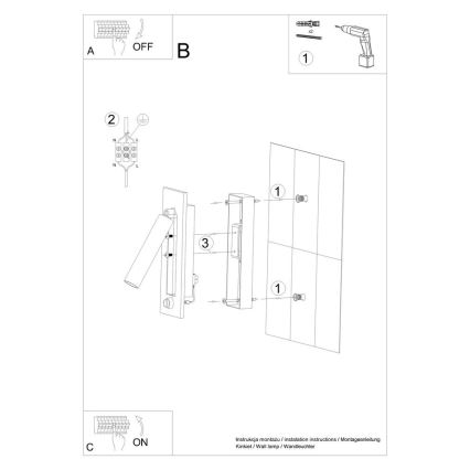 Vægspot ENIF 1xG9/12W/230V