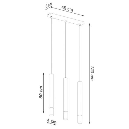 Pendel VIZIER 3xG9/40W/230V hvid